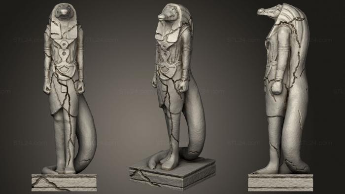 Египетские статуи и рельефы (Аммит, STKE_0096) 3D модель для ЧПУ станка